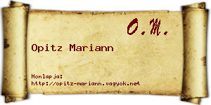 Opitz Mariann névjegykártya